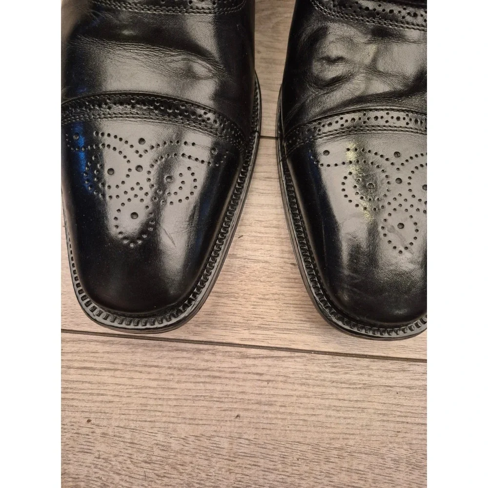 To‎ Boot New York Adam Derrick Mens Black Leather Brogue Medallion Oxfords Sz 12